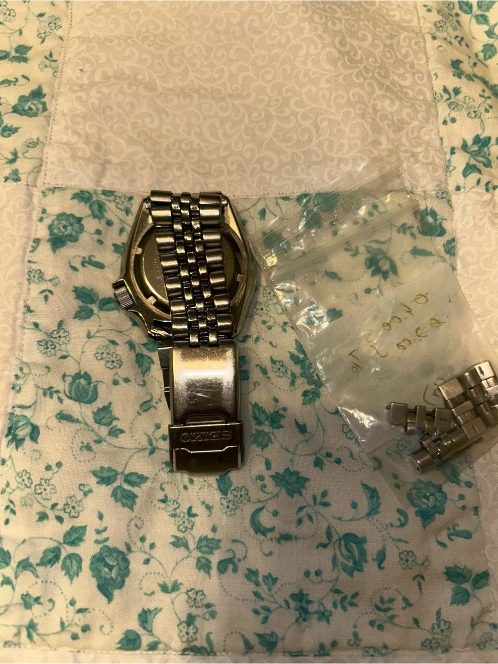 Seiko Stainless Steel Diver Watch with Blue and Red Bezel